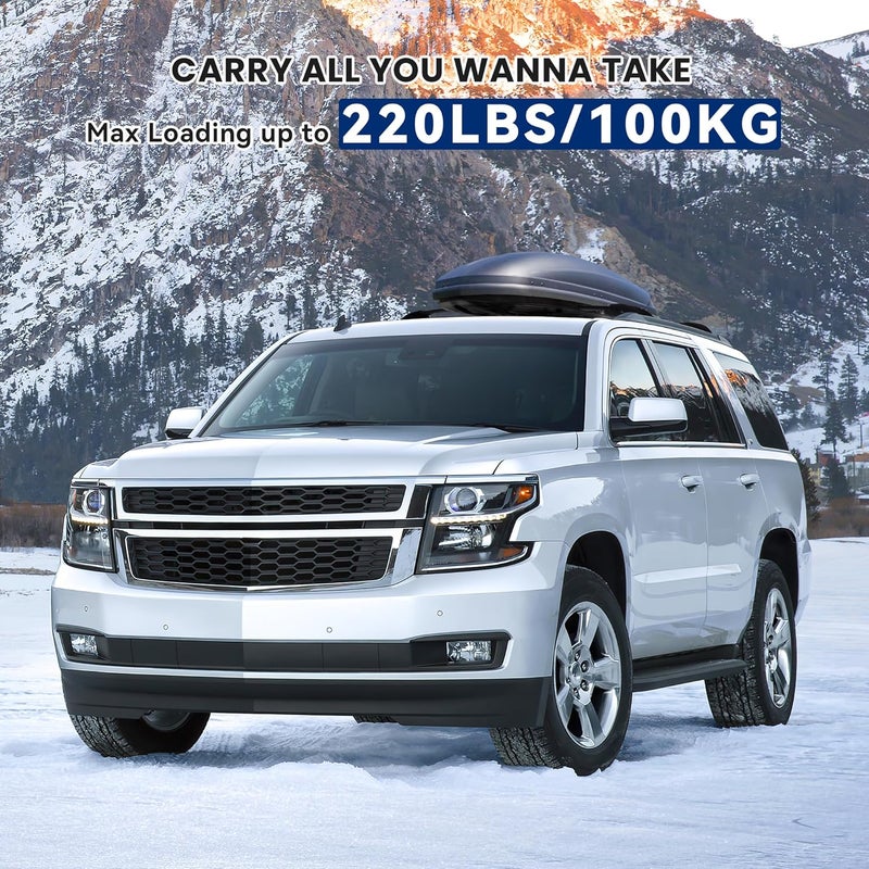 FLYCLE 220Lbs Roof Rack Crossbars for 2015-2020 Chevy Tahoe Suburban Yukon Escalade with Anti-Theft Lock, Heavy Duty Aluminum Anti-Corrosion Cross Bar Fit Luggage Luggage Kayaks Bicycles Snowboard - Image 4